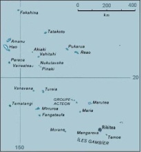 Les îles habitées autour de Moruroa et Fangataufa.